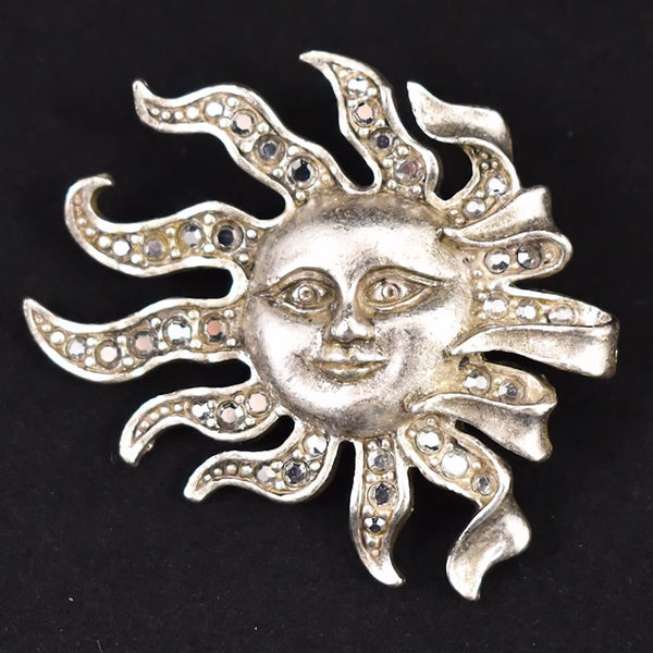 Rhinestone Sun Brooch Pendant Cats Like Us