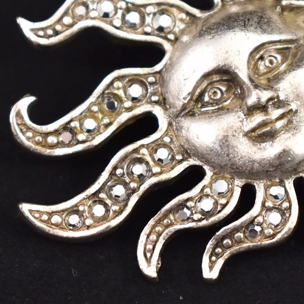 Rhinestone Sun Brooch Pendant Cats Like Us