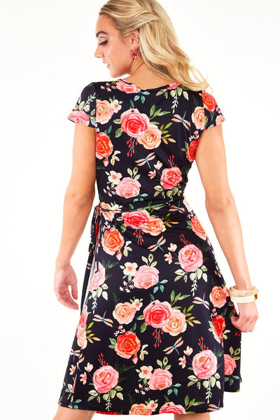 Rosabeth Roses Wrap Dress Cats Like Us
