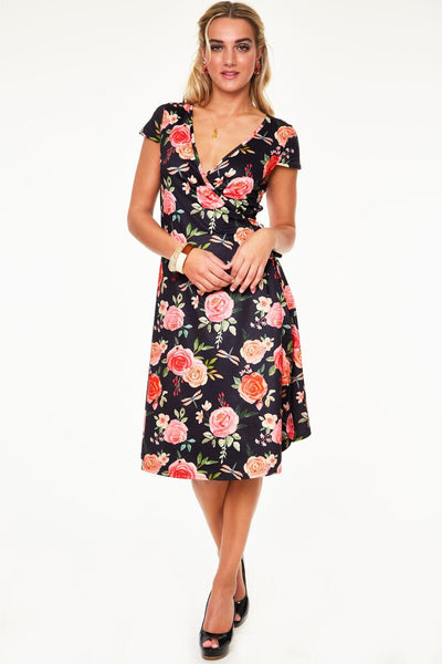 Rosabeth Roses Wrap Dress Cats Like Us