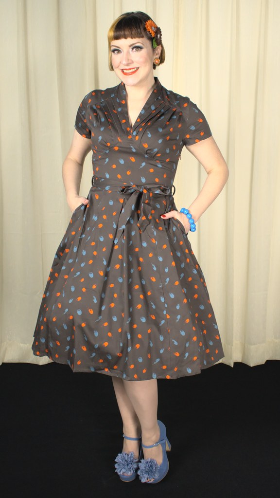 1940s Style Bow Peplum Dress – Cats Like Us