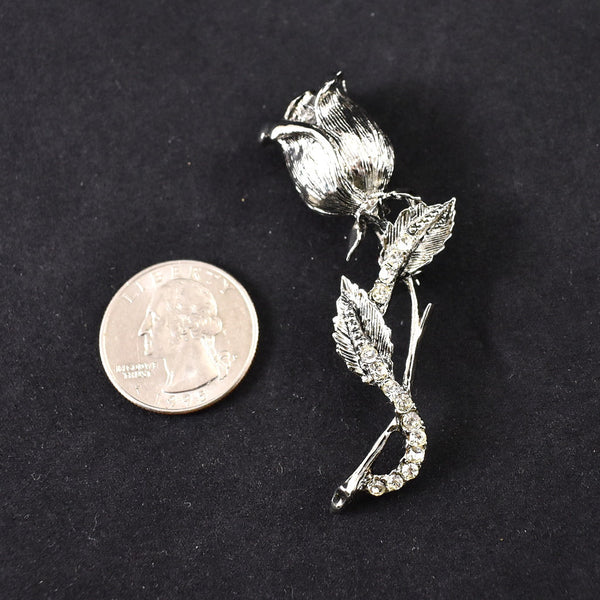 Rose Rhinestone Vintage Brooch Cats Like Us