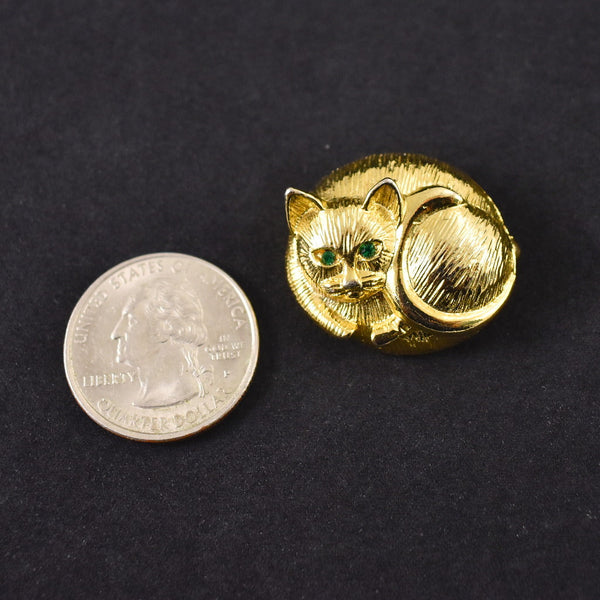 Round Gold Cat Loaf Brooch Cats Like Us