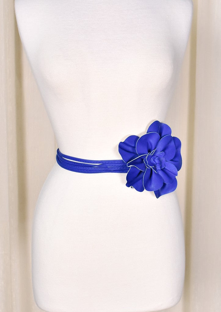 Royal Blue Floral Wrap Belt Cats Like Us Royal Blue Floral Wrap Belt Cats Like Us