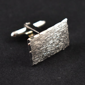 SS Rectangular Etched Cufflinks Cats Like Us