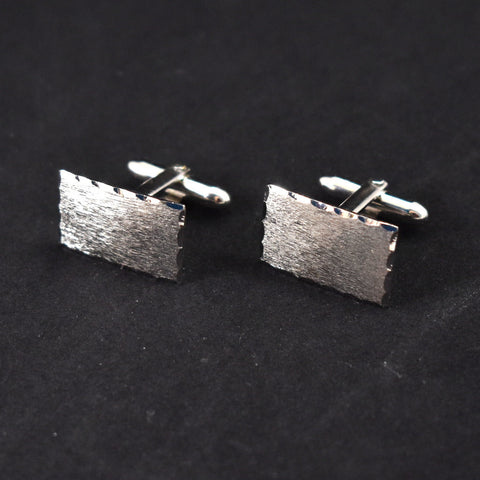 SS Rectangular Etched Cufflinks Cats Like Us