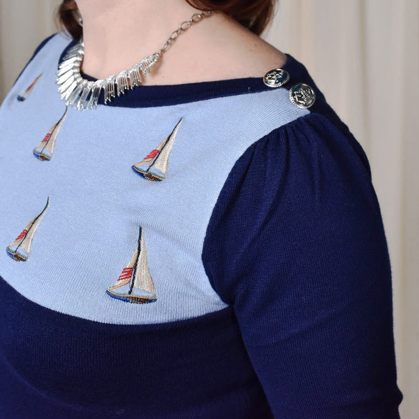 Sail Away Boat Sweater Cats Like Us