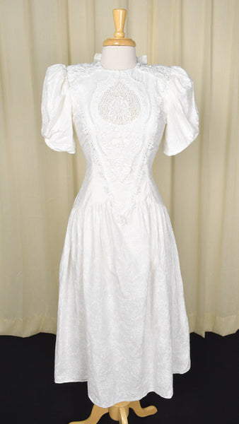 Scott McClintock Vintage 80s does Edwardian Lace Dress Cats Like Us
