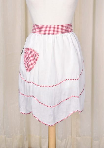 Sheer Red Gingham Half Apron Cats Like Us