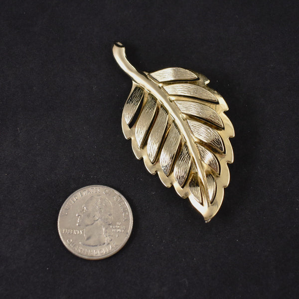 Shiny Gold Leaf Brooch Cats Like Us