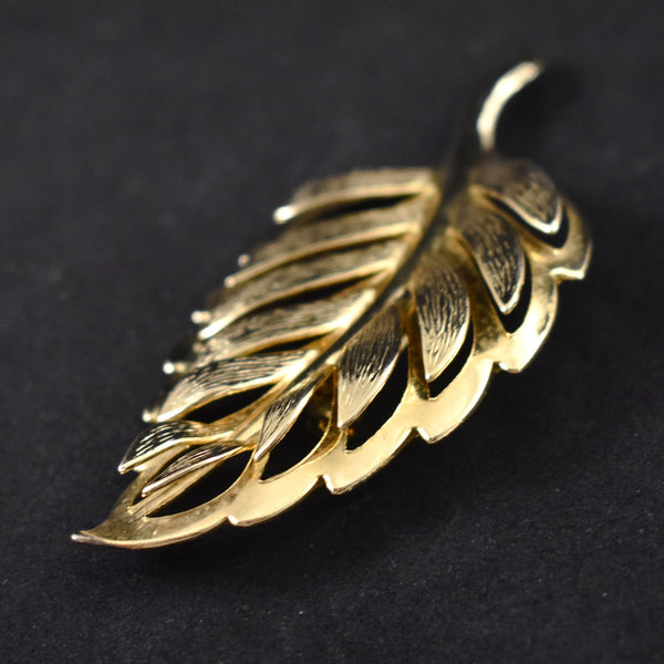 Shiny Gold Leaf Brooch Cats Like Us