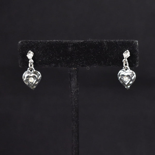 Shiny Heart Rhinestone Earrings Cats Like Us