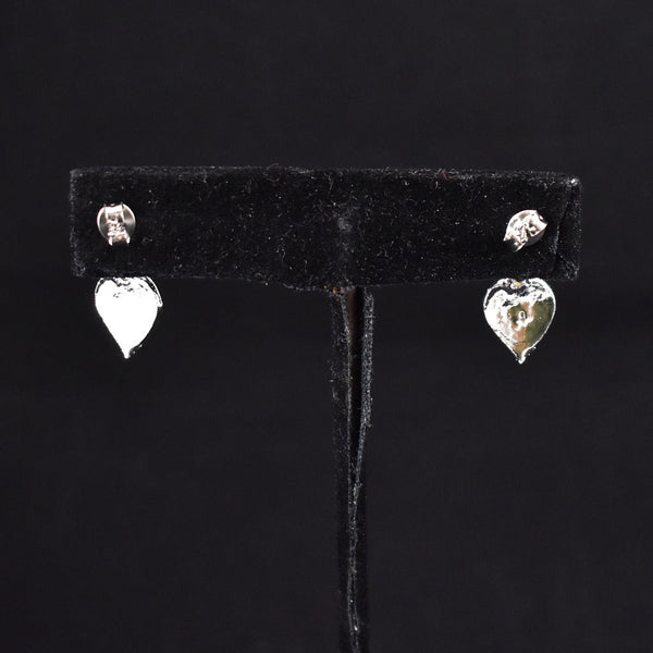 Shiny Heart Rhinestone Earrings Cats Like Us