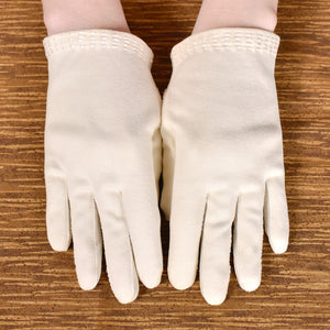 Short Beige Vintage Stitch Gloves Cats Like Us