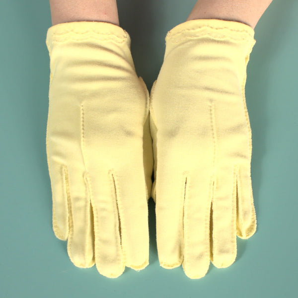 Short Embroidered Yellow Gloves Cats Like Us
