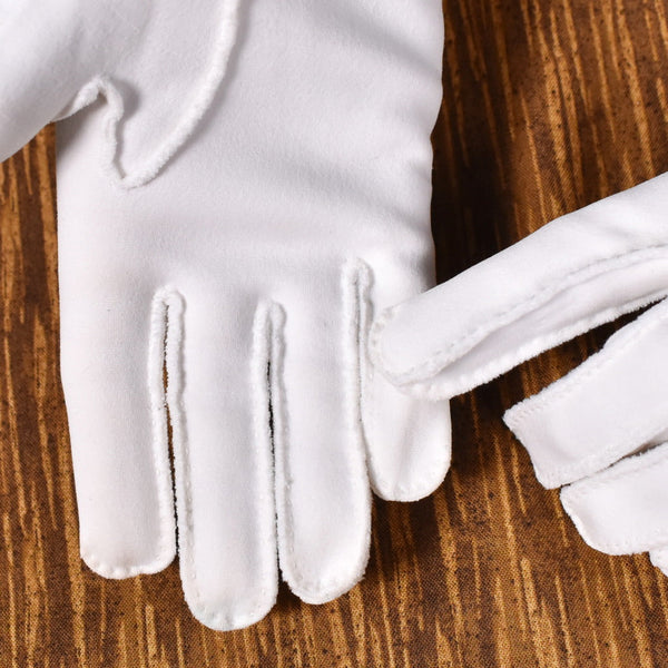 Short White Scallop Trim Gloves Cats Like Us