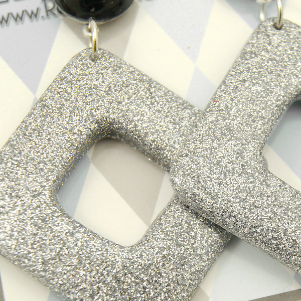 Silver Diamond Dangle Earrings Cats Like Us