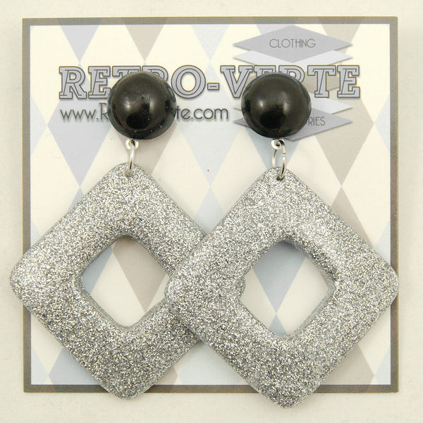 Silver Diamond Dangle Earrings Cats Like Us