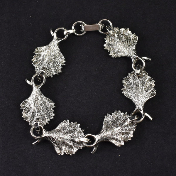 Silver Floral Link Bracelet Cats Like Us