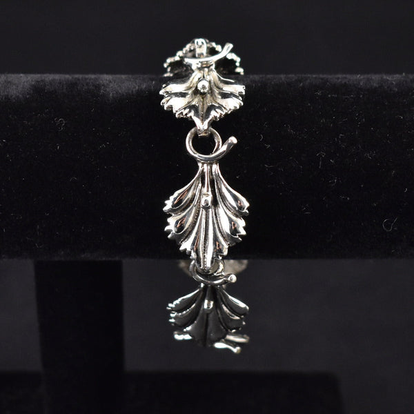 Silver Floral Link Bracelet Cats Like Us