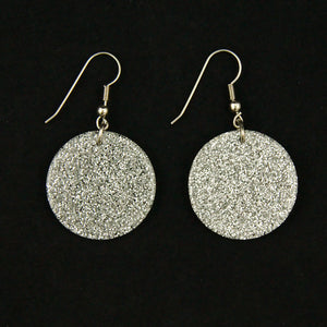 Silver Glitter Disc Earrings Cats Like Us