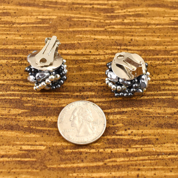 Silver Pearl Cluster Earrings Cats Like Us