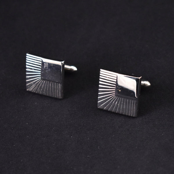 Silver Square Burst Cuff Links Cats Like Us