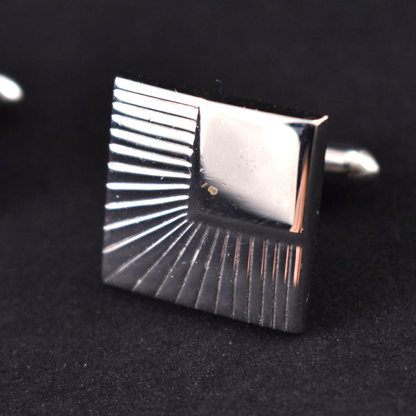 Silver Square Burst Cuff Links Cats Like Us