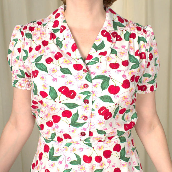 Simona Cherries Shirt Dress Cats Like Us