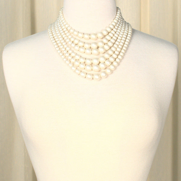 Six Strand Pearl Vintage Necklace Cats Like Us