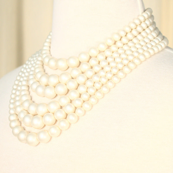Six Strand Pearl Vintage Necklace Cats Like Us