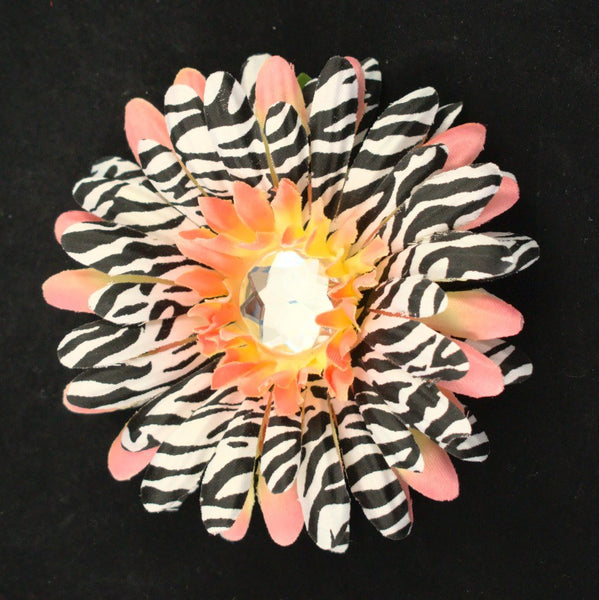 Small Peach Zebra Hair Flower Cats Like Us