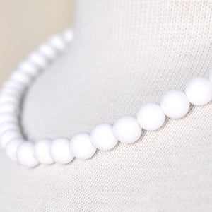 Small White Bead Necklace Cats Like Us