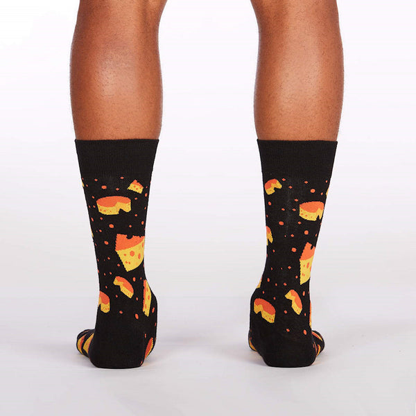 Space Cheese Crew Socks Cats Like Us