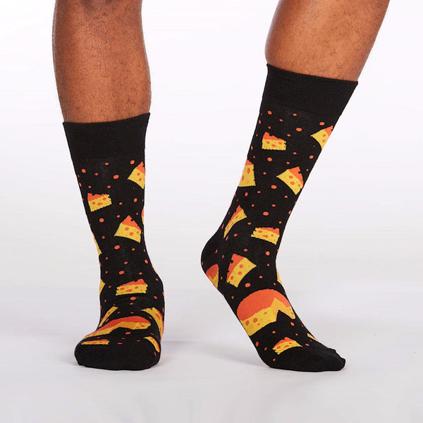 Space Cheese Crew Socks Cats Like Us