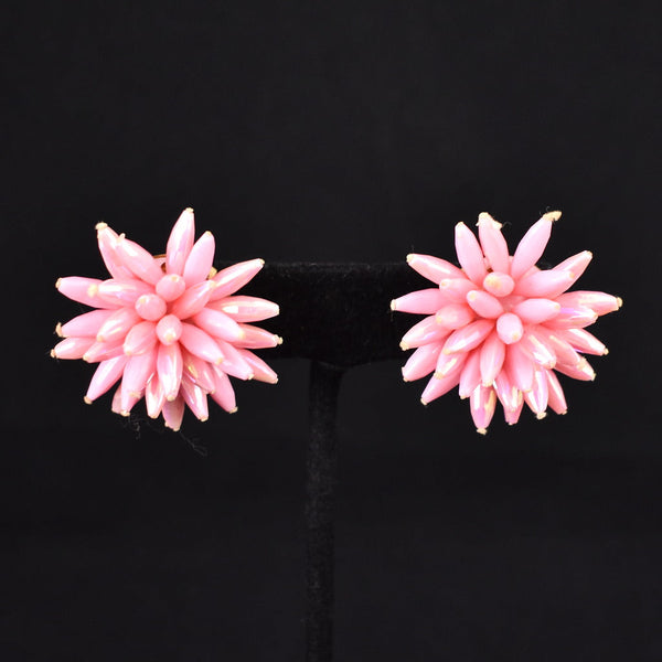 Spikey Pink Bead Vintage Brooch Set Cats Like Us