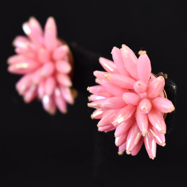 Spikey Pink Bead Vintage Brooch Set Cats Like Us