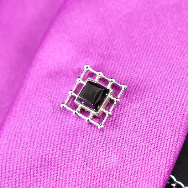 Square Vintage Cuff Links & Tie Set Cats Like Us