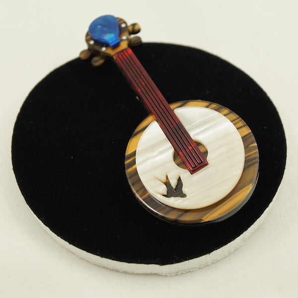 Stay Plucky Banjo Brooch Cats Like Us