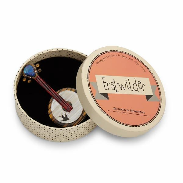 Stay Plucky Banjo Brooch Cats Like Us