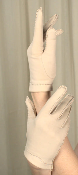 Tan Contrast Stitch Gloves Cats Like Us