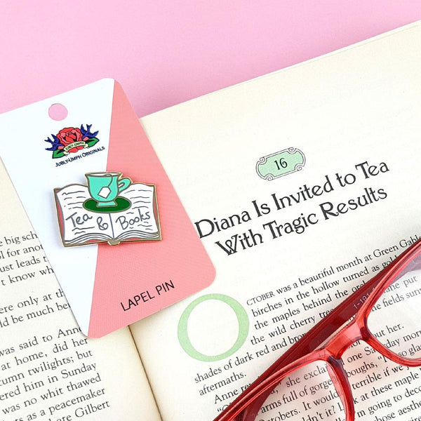 Tea & Books Enamel Pin Cats Like Us