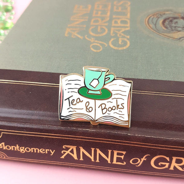 Tea & Books Enamel Pin Cats Like Us