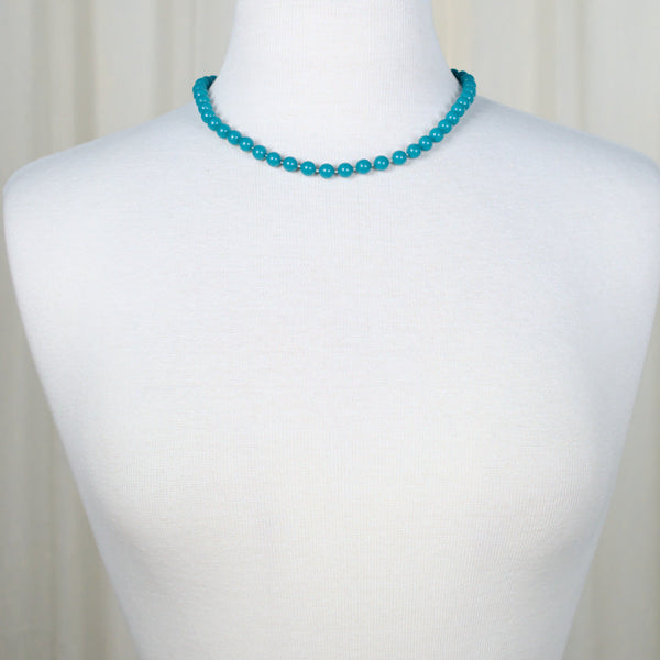 Teal Bead Necklace Cats Like Us