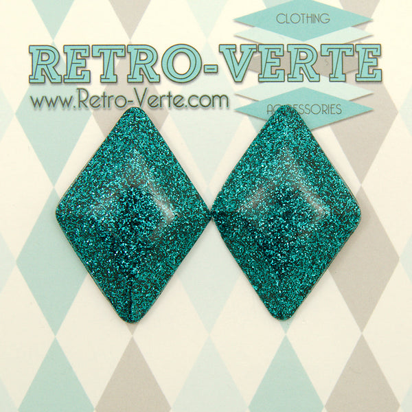 Teal Confetti Diamond Earrings Cats Like Us