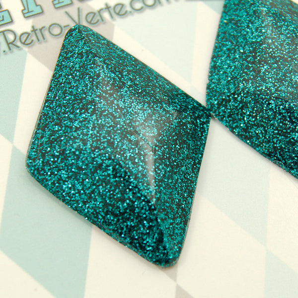Teal Confetti Diamond Earrings Cats Like Us
