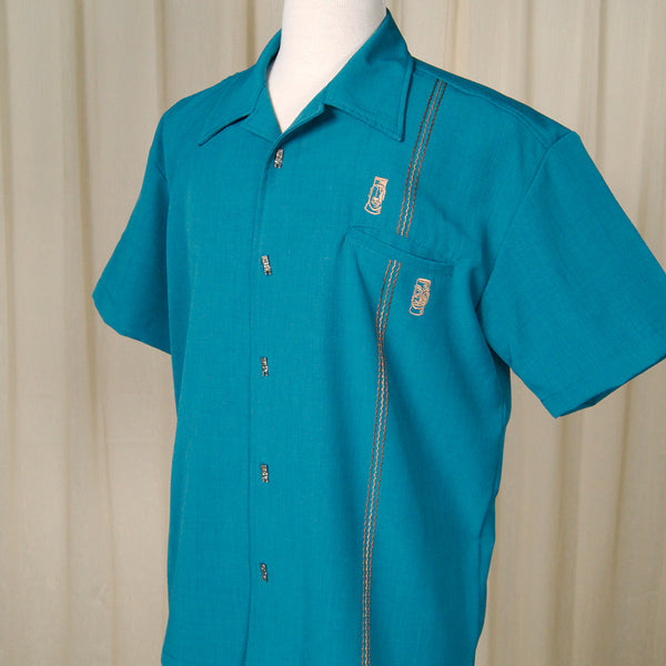 Teal Tiki Retro Stitch Shirt Cats Like Us