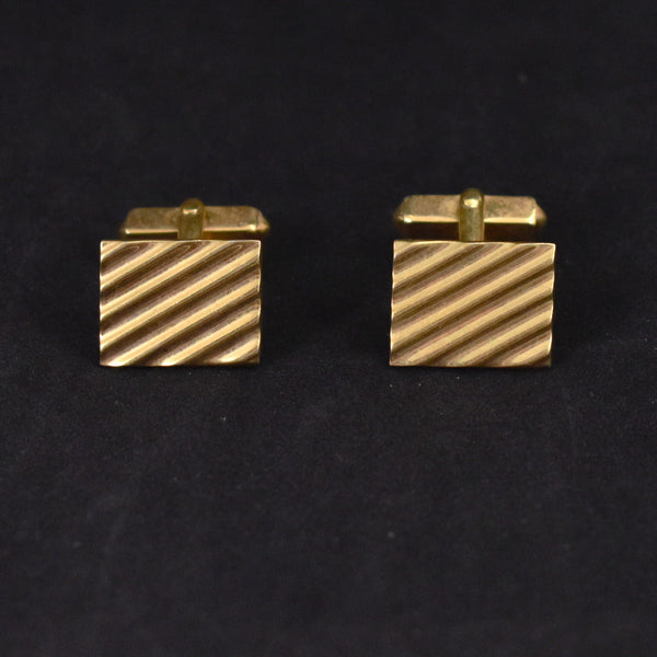 Textured Gold Rect Cufflinks Cats Like Us