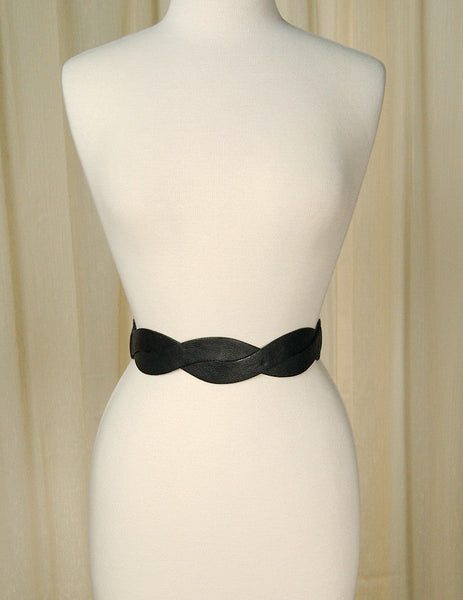 Thin Black Swirl Cinch Belt Cats Like Us