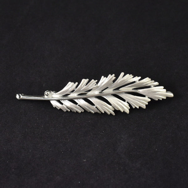 Thin Silver Leaf Brooch Cats Like Us